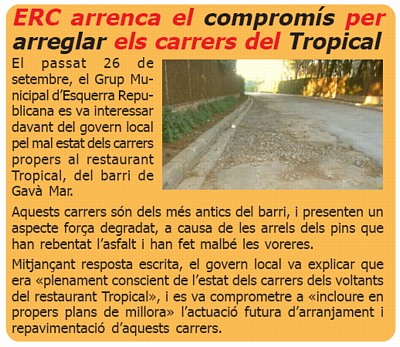Not&iacute;cia publicada a L'ERAMPRUNYA (N&uacute;mero 39 - Novembre de 2006)